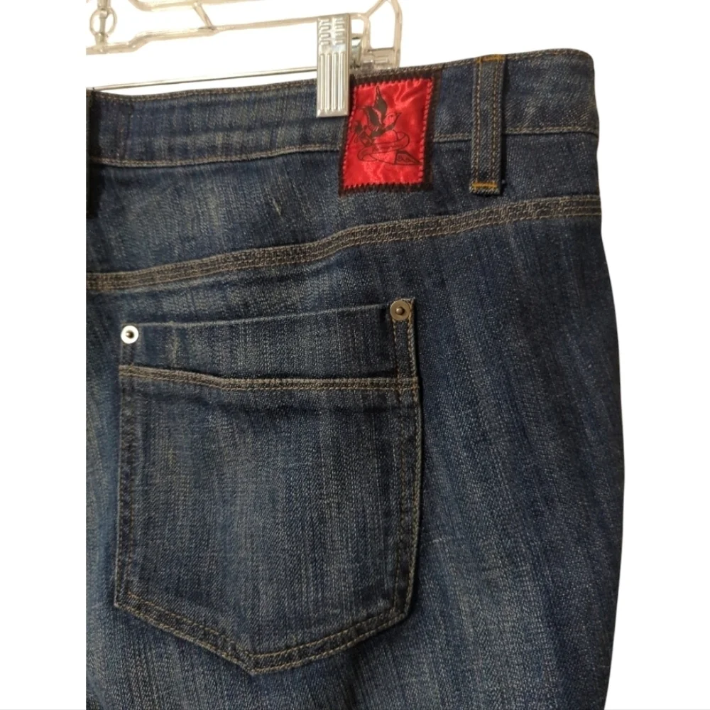 Z. Cavaricci Plus Size Straight Cut Mid Rise Blue Jeans